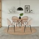 thumbnail image 4 of Ilios Innova | Comedor Roslo 4s Set de Mesa Redonda Café y 4 Sillas de Terciopelo Beige, Estilo Nórdico Moderno Minimalista para Espacios Pequeños, 4 of 9