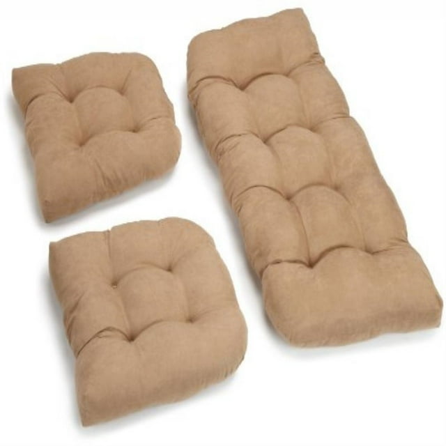 Ensemble de Coussins de Causeuse Capitonnés en Microsuède en Forme de U (Ensemble de 3) - Java