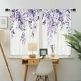thumbnail image 4 of Purple Eucalyptus Leaves Kitchen Curtains Short Small Rustic Flower Spring Watercolor Botanical Wood Plant Herb Rod Pocket Nature Bedroom Living Room Treatment Fabric 2 Panels 27.5Wx39H Inch, 4 of 6
