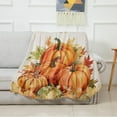 thumbnail image 2 of Fall Thanksgiving Pumpkins Blanket Fleece Throw Blankets 50'' x 60'', Autumn Eucalyptus Leaves Harvest Maple Super Soft Microfiber Warm Plush Cozy Luxury Bed Blankets All Season for Couch/Sofa/Gifts, 2 of 6