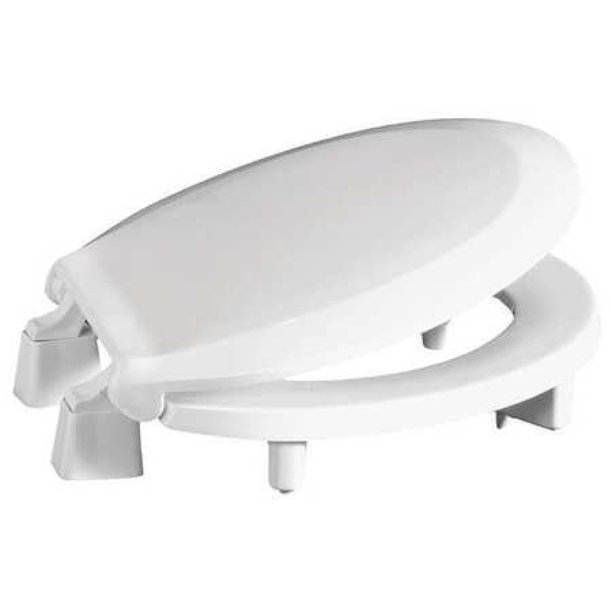 CENTOCO GR3L440STS001 Toilet Seat, With Cover, Plastic, Round, White