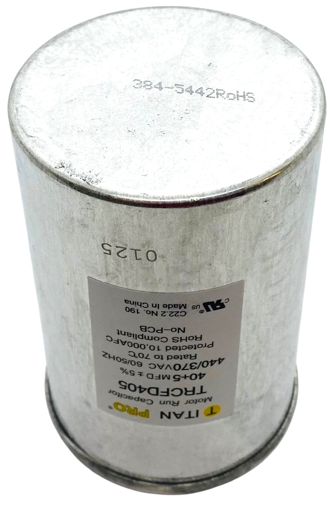 Titan Pro Run Capacitor, Round, 40+5 Mfd, 440-370V, TRCFD405