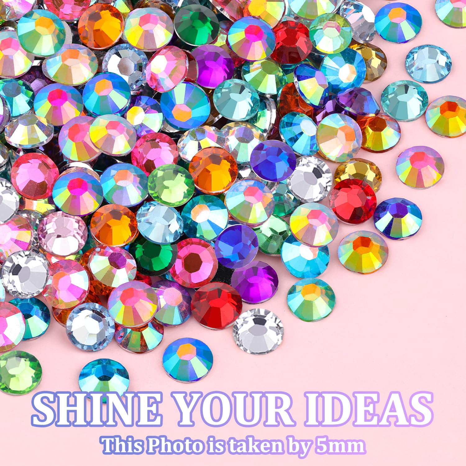 19200 pcs Resin Jelly Rhinestones for Crafting Bedazzling, Multicolor 3mm Flatback Gems for Crafts Clothes Tumblers Shoes Nails, Flat Back Mixed Color Bulk Bedazzler Kit Jewels