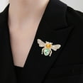 thumbnail image 4 of Eosunjian Lady Brooch Bee Shape Rhinestone Decor Anti-slip Shoulder Bag Suit Coat Collar Hat Scarf Decoration Clothes Pin Party Prom Bride Wedding Garment Jewelry Blue, 4 of 13
