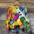 thumbnail image 5 of Retro Valentines Day Sweatshirts Womens Long Sleeve Funny Graphic Heart Sweater Crew Neck Holiday Valentine Outfits, 2XL Yellow, 5 of 5