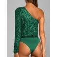 thumbnail image 6 of GXFC Women’s Sexy Bodysuit One Shoulder Sequin Playsuit for Women Prom Cocktail, 6 of 6