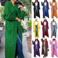 thumbnail image 3 of Womens Loose Knit Open Front Kimono Cardigans Drape Cape Long Sleeve Sweater Cloak Outwear, 3 of 5