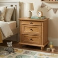 thumbnail image 2 of Furniture of America Calix Traditional Wood 3-Drawer Nightstand, Oak, 2 of 16