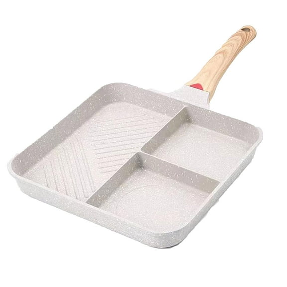 Divided Saute Pan Nonstick Egg Frying Pan for Pancakes and Sausage Omelet Pan for Versatile Indoor Cooking and Outdoor Grilling