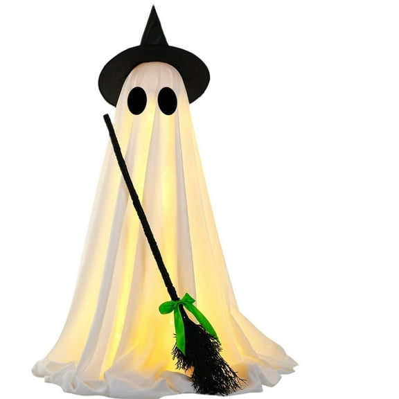 Halloween Decorations Indoor, Spooky Halloween Decor With Witch Brooms, Scary Decor With LED Lights For Front Yard Garden Home