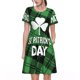 thumbnail image 1 of Easygdp St Patrick's day para Vestido Transpirable de Mujer, Vestido Suelto de Manga Corta con Pliegues y Bolsillos para el Verano, 1 of 6