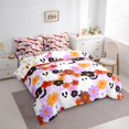thumbnail image 2 of Feelyou Hippie Floral Ghost Full Size Bedding Sets, Happy Halloween Bat Web Full Size Bed in a Bag, Lavender, Halloween Reversible, 7pcs, 2 of 7