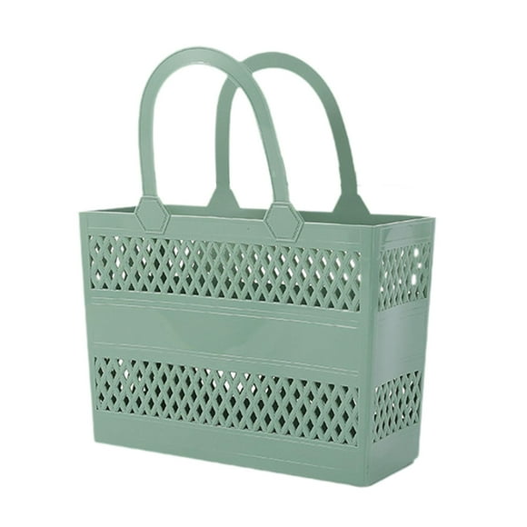 simhoa Shower Caddy Basket with Handles Bath Basket for Camp Bathroom Beach Handbag Green
