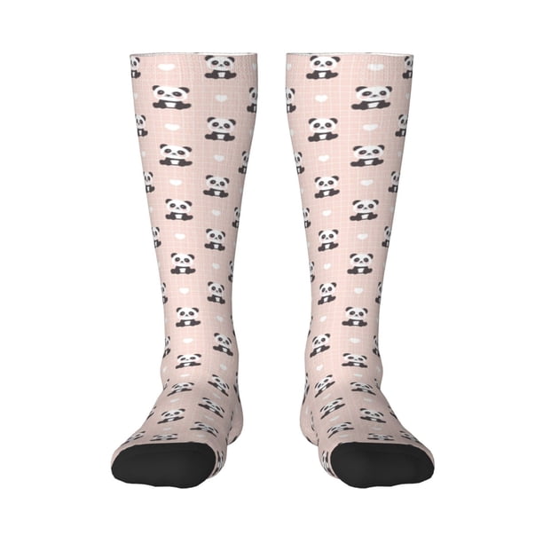 Balery Cute Panda Calcetines novedosos Calcetines deportivos Calcetines hasta la rodilla Calcetines de algodón Calcetines originales y geniales