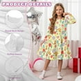 thumbnail image 5 of FKELYI Capybara Bee Cute Flower Print Girl Long Sleeve Dress Ruffle Sleeve Crew Neck Trim Dress for Birthday Party A Line Tiered Swing Pactchwork Dresses, 13-14 Y, 5 of 6