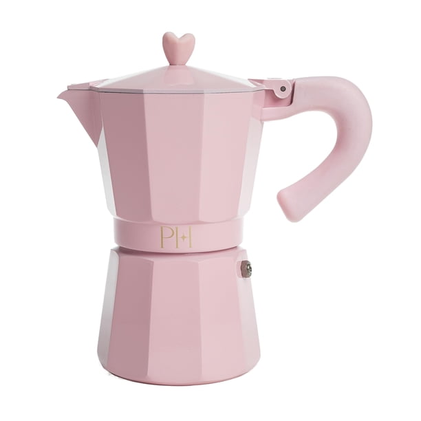 Paris Hilton - Cafetera de café y café de estilo italiano y cubano con perilla de corazón icónica, perfecta para un rico café expreso arom&aa