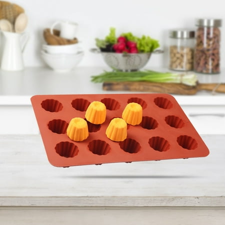 

Bluelans Cake Mold Handmade Healthy Simple 15 Cavities Silicone Mold Cake Pastry Baking Mould for Home