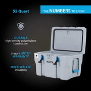 Lifetime 55qt Bear-Resistant Camping Cooler, Premium High Performance, Ice Retention, Hard Cooler, 60 Can Capacity, Light Gray