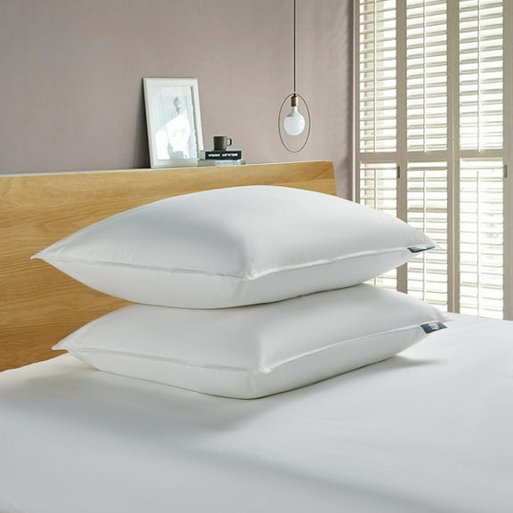 Serta 233 Thread Count White Goose Feather And White Goose Down Fiber Bed Pillow-Back Sleeper