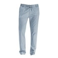 thumbnail image 3 of Godokuleh Mens Dress Pants Classic Fit Elastic Waist Drawstring Office Work Pants Summer Lightweight Straight-Leg Pants Light Blue L, 3 of 4