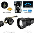 thumbnail image 4 of CNKOO LED Flashlight Rechargeable  9000 Lumen Super Bright Flashlight with USB Cable  Zoomable  Waterproof  5 Modes  PHandheld Flashs for Outdoor Camping Emergency, 4 of 9