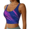 thumbnail image 2 of Gukieu Neon Gradient Blue Print Women's Sports Vest, Low-neck U-shaped Removable Pad Sports Bra for Yoga, Exercise, Dance-XX-Large, 2 of 8