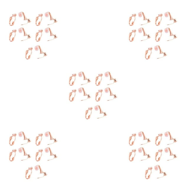 ZLight 10pcs Ear Clip Converters Earring Accessories Screw/Lever Non-Pierced Handmade with Loop Plastic Pads Findings Type16 5Set