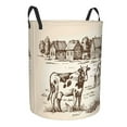 thumbnail image 2 of Balery Cows On The Farm Round Laundry Basket with Handles Waterproof Freestanding Laundry Hamper for Clothes Toys in the Dorm and Family-Medium, 2 of 8