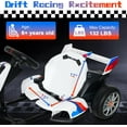 thumbnail image 3 of Akaber Electric Go Kart with Adjustable Seat, 24V 9AH Drift Kart with 400W Motors, Crazy Go Cart for Kids Ages 6-12, Licensed BMW, LED Lights, Drift Mode and 2 Speed (White), 3 of 10