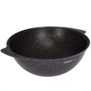 KUKMARA Aluminum Cookware Nonstick Coating Frying Pan Kazan for Making Pilaf with Glass Lid 7.4-qt. (7 L)