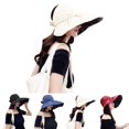 thumbnail image 2 of Sun Hat Wide Brim Foldable Empty Top Hat Summer Beach Hat for Travel Holiday, 2 of 10