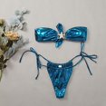 thumbnail image 3 of E8BF-Conjunto de bikini de corte alto para mujer, traje de baño de dos piezas con bolsa suave, traje de baño Sexy con cordones, ropa de playa con Tanga, traje de baño de tiras de Color sólido, 3 of 5