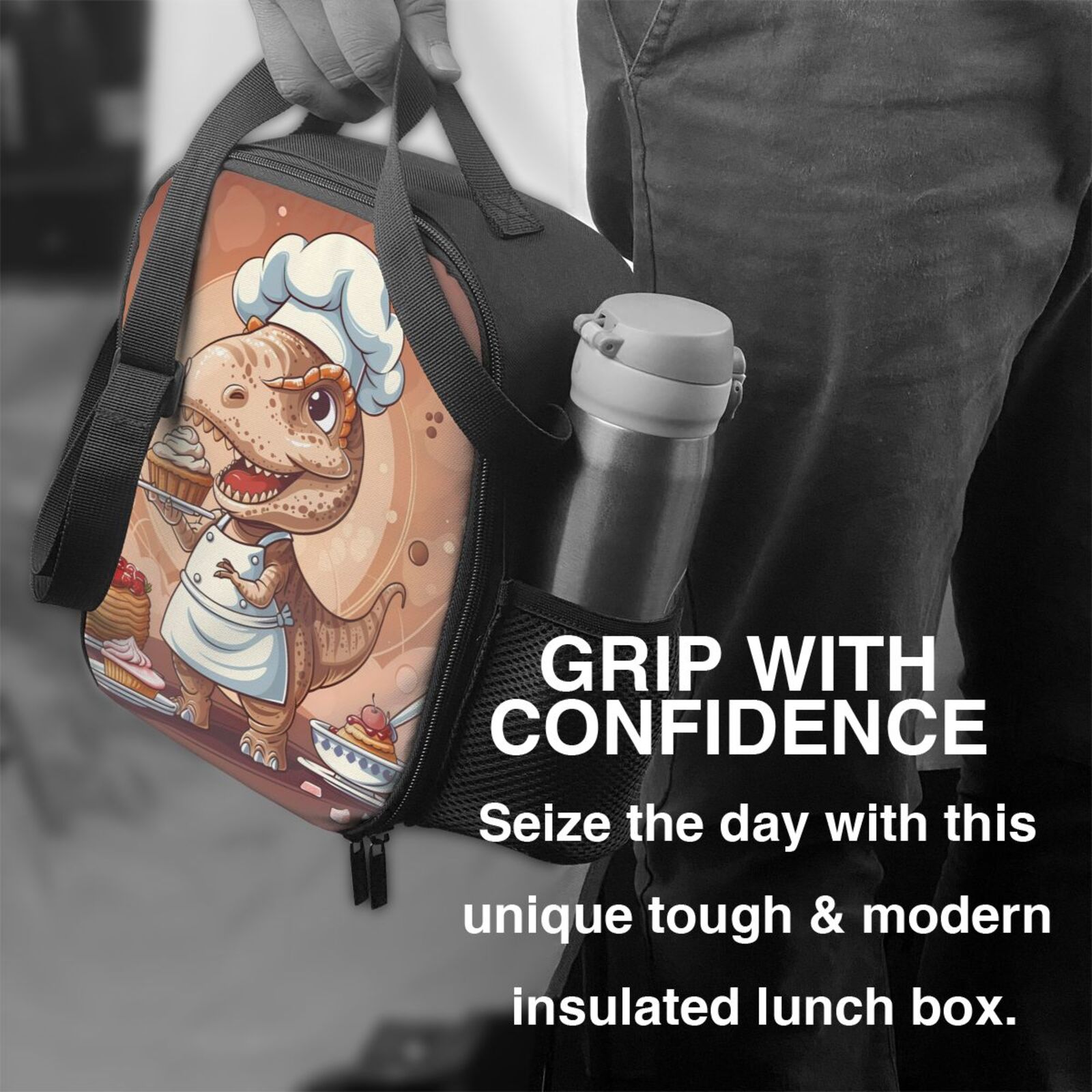 Picia Dinosaur Baking Delight Lunch box Lunch bag for men women Large capacity Lunchbox Reusable Lunch bags Insulated Lunch bag Lunch box cooler