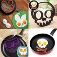 thumbnail image 3 of HSHDLDF RDLK 4PCS Silicone Breakfast Omelette Mold, Skull Owl Rabbit Cloud Shape Egg Mold Omelette Ring, DIY Kitchen Non-Stick Omelette Mold Cooking Tool, 3 of 7