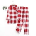 thumbnail image 2 of zaveiop Women Flannel Pajamas Set - Long Sleeve Top and Bottom - Ladies Lightweight Flannel PJs (Watermelon Red, L), 2 of 4