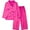 Hot pink, variant on Gyratedream 3-14Y Child Girl Boy Silk Satin Button Down Long Sleeve Pajamas Set Sleepwear