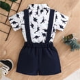 thumbnail image 4 of UngA Baby Boy Clothes 0-18M Newborn Infant Gentleman Outfit, Shirt+Bowtie+Suspender Pant Baby boy Suit Clothing Set Cute Baby Boy Outfits Blue,6-9 Months, 4 of 6