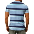 thumbnail image 5 of WAYUTE Men's T Shirts Short Sleeve V Neck Patchwork Color Striped Graphic Tees Stretch Fit Tops with Front Pocket Classic Casual Summer Tshirts, 5 of 7