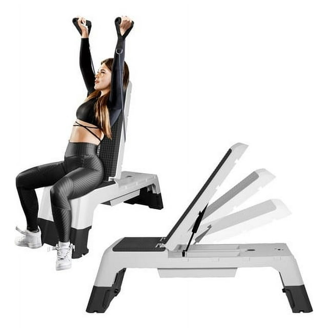 Banco Step 2 En 1 Reclinable 2 Niveles Fitness Ajustable