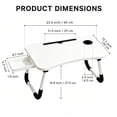 thumbnail image 2 of Portable Foldable Desk, 23.6 In Laptop Desk Table Workspace Office Organizer Bed Sofa Tray with Slots/Cup Holder/Drawer, Anti-Slip for Reading Writing Eating Watching, 2 of 5