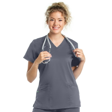 Landau ProFlex Tailored Fit Comfort Stretch 3-Pocket Scrub Top for Women 4160