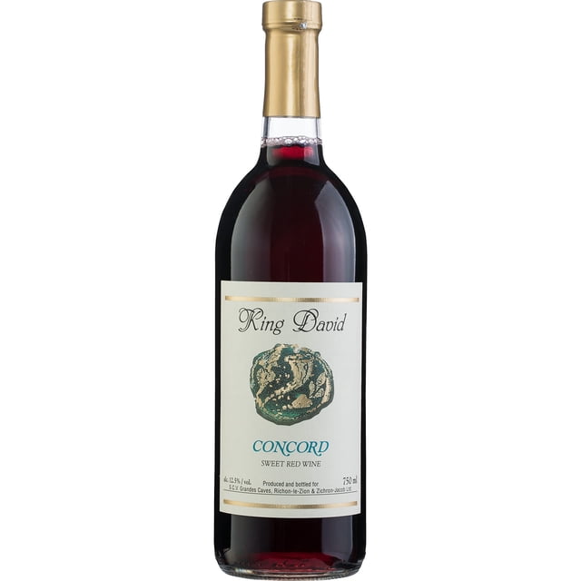 Vino Tinto Kosher Carmel King David Concord, Producto de Israel, 12.5% Alcohol, Dulce