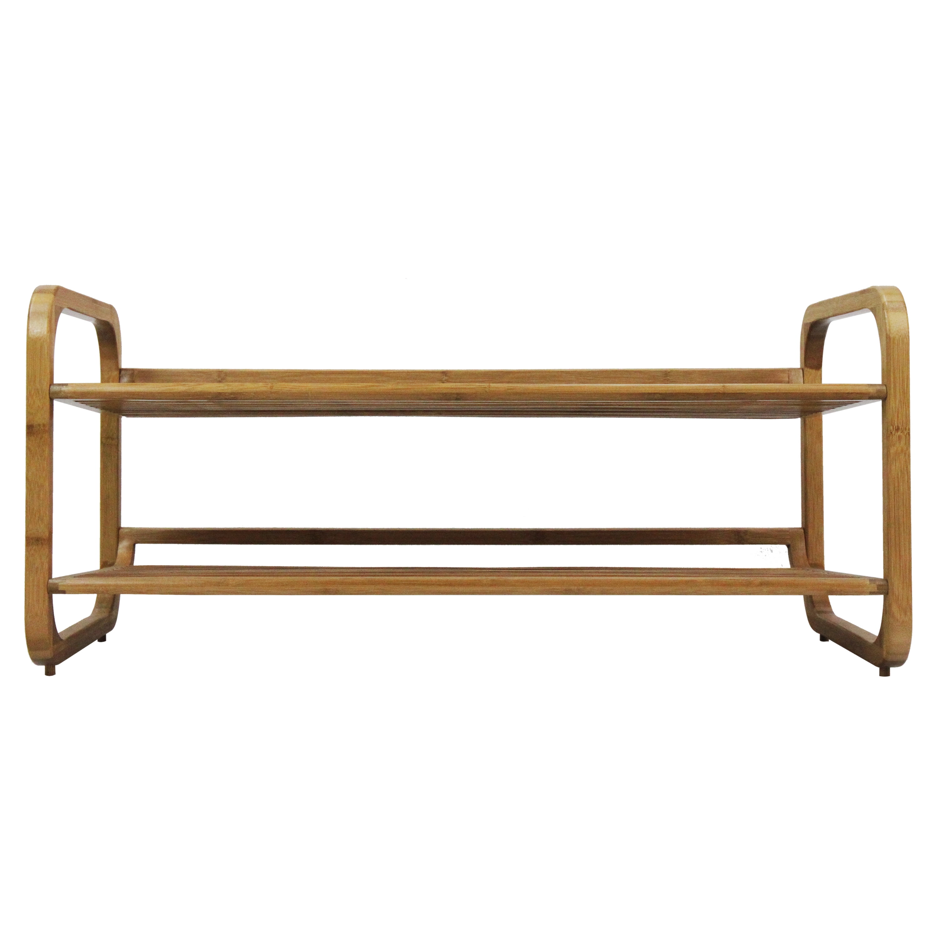 Oceanstar 2-Tier Bamboo Shoe Rack, Holds 6 to 8 Pairs of Shoes, 29.5 in. L x 13 in. W x 13.5 in. H, Natural Color