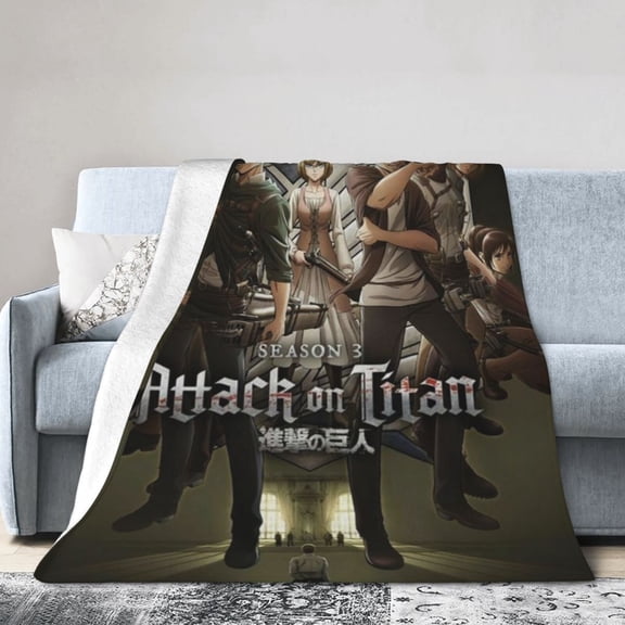 Attack On Titan Blankets Ultra Soft Flannel Blanket All Season Fuzzy Blanket Fluffy Cozy Blanket For Couch Bed Sofa 40"X30"