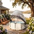 thumbnail image 1 of 15 Foot Round Multifunctional All Weather Cover Pool Dome Enclosure for Outdoor Pools, Compatible w/Clean & Warm Water Frame Pools, 1 of 6