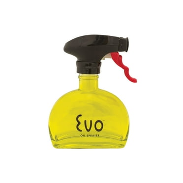 Evo Glass Oil Sprayer, Non-Aerosol for Olive Oil, Cooking Oils, and Vinegars, Yellow, 6-Ounce Capacity