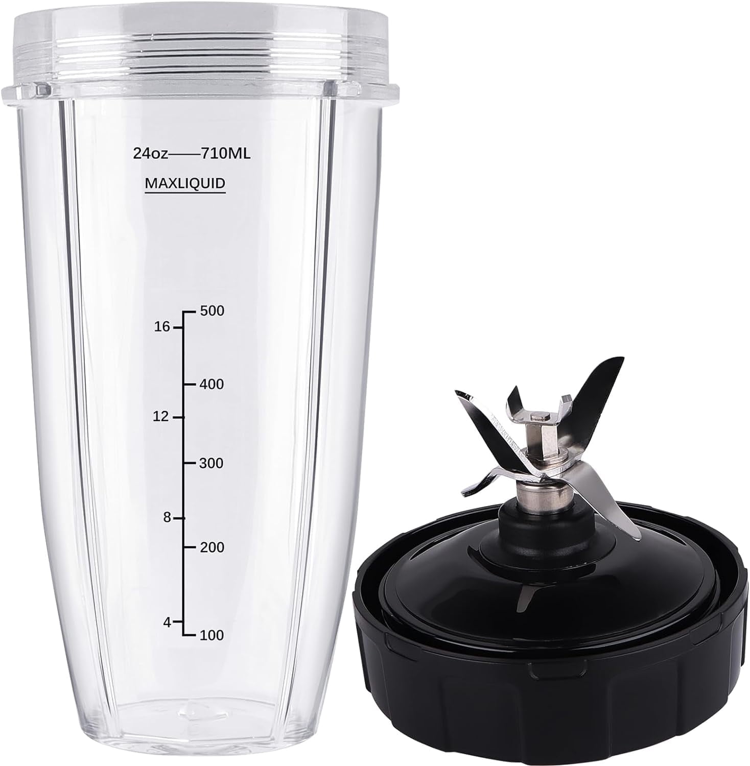 BLISSYIN Ninja Blender Cups Replacement, 24Oz 7-Fins Extractor
