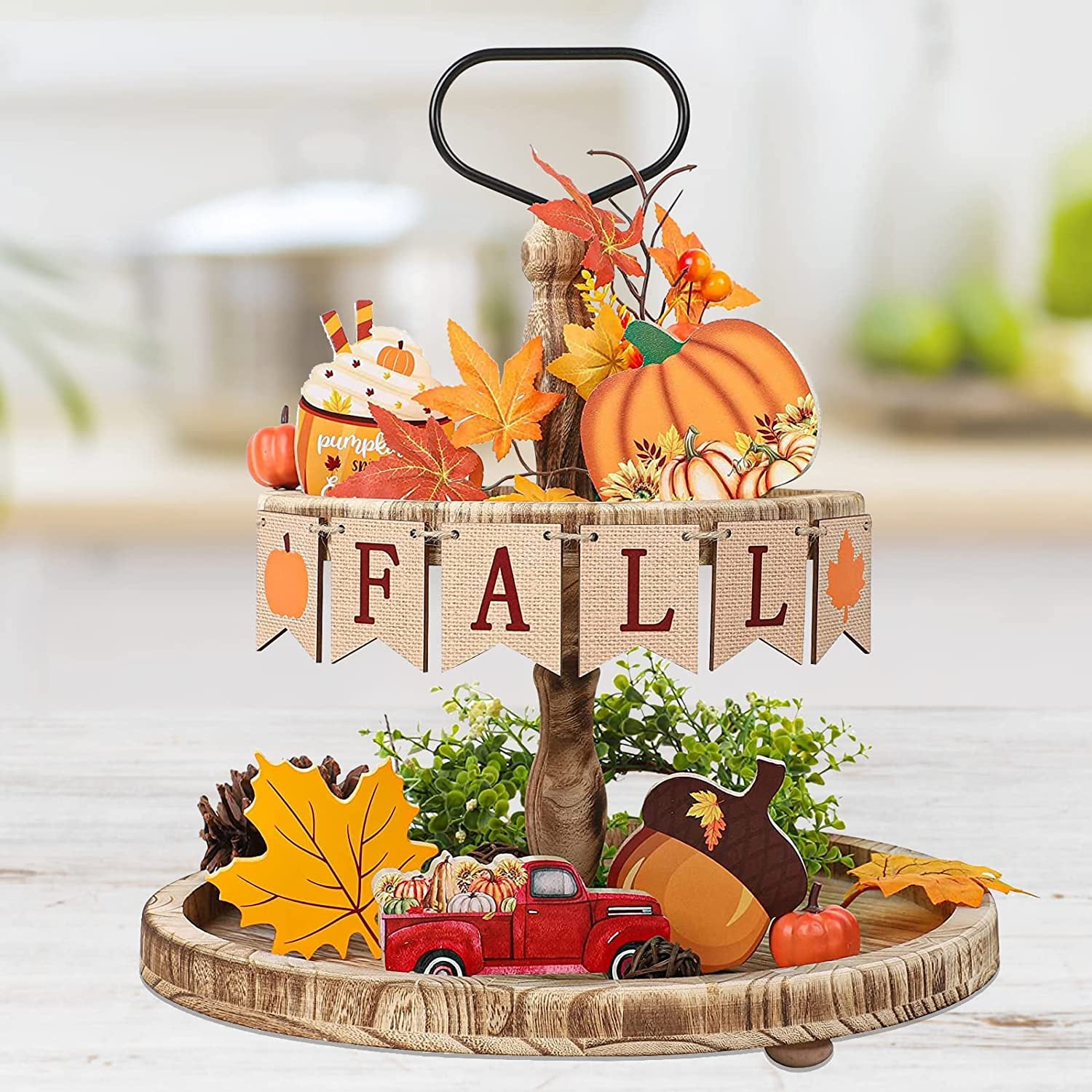 Mini Fall Signs, Fall Decoration, Tiered Tray Sign, Small 5.5 Fall Signs,  Pumpkin Sign, I Love Fall Most of All 