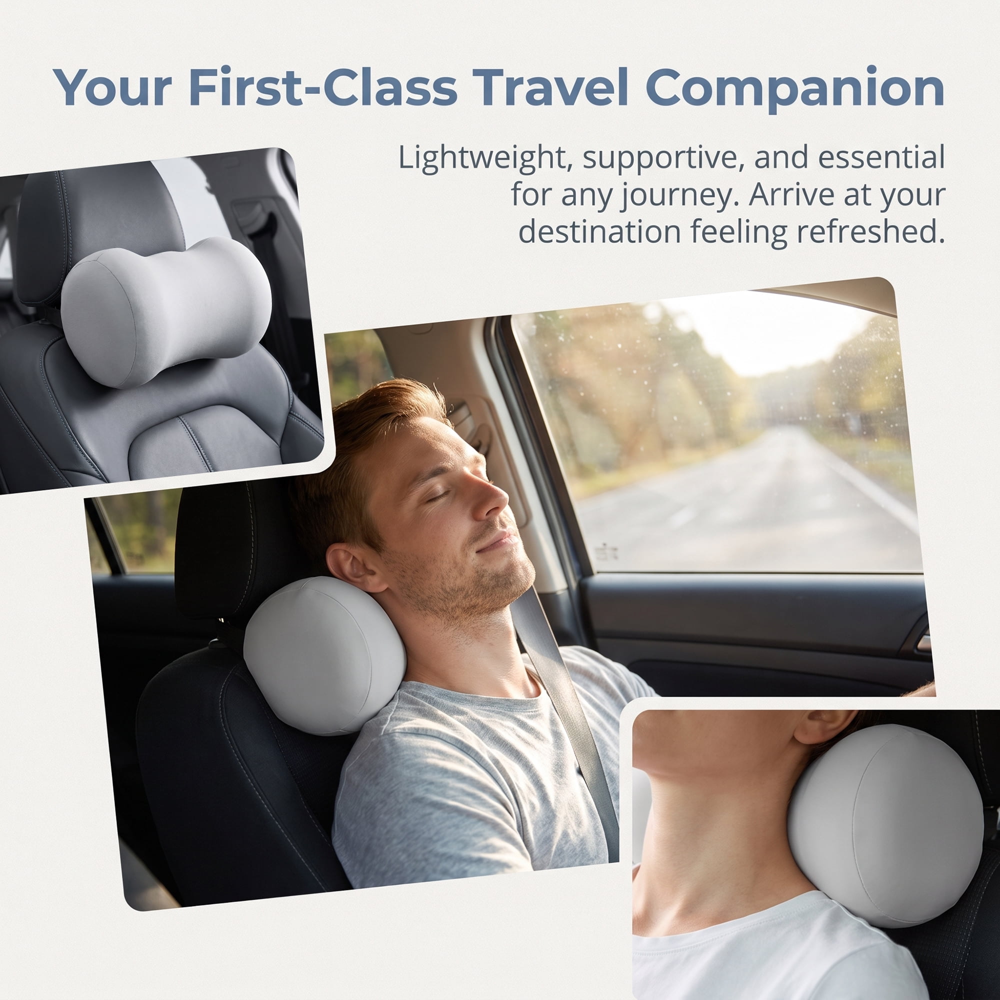 Unique Bargains Neck Pillow Cervical Support Light Gray 11.4" x 4.3" x 4.7"