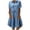 BU1, variant on Loose Fit Denim Style Tiered Dress, Short Sleeve Collared Button Up Midi Dress With Pockets, Summer Casual Outfit, 1 Piece, S-3XL Plus Size Friendly